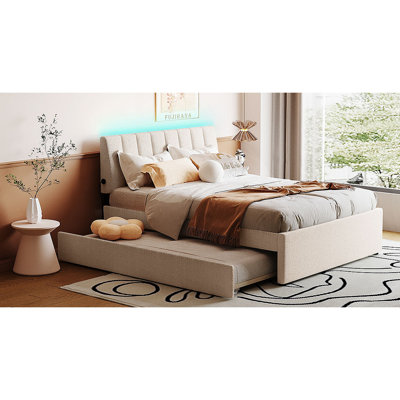Lit plateforme tapissier Teddy