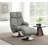Heisel Accent Chair W/Swivel & Ottoman, Gray Top Grain Leather Leather & Brown Base Finish