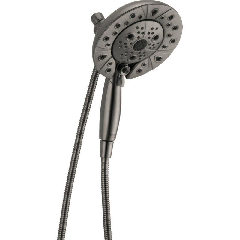 2.5 GPM Rain Dual Shower Head with H2Okinetic Technology, Black Stainless