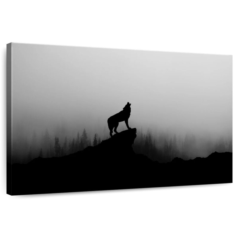 Brampt Wolf Silhouette, 24" H x 36" W