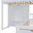 Bunk Bed Frame Storage-Focused Full Over Twin Solid Wood Clean White for Shared Small Bedrooms with Built-In Storage