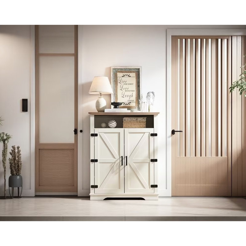 Rangement pour 6 chaussures - 13,84 po Largeur blanc + armoire en chêne 8,86 po Hauteur du colis