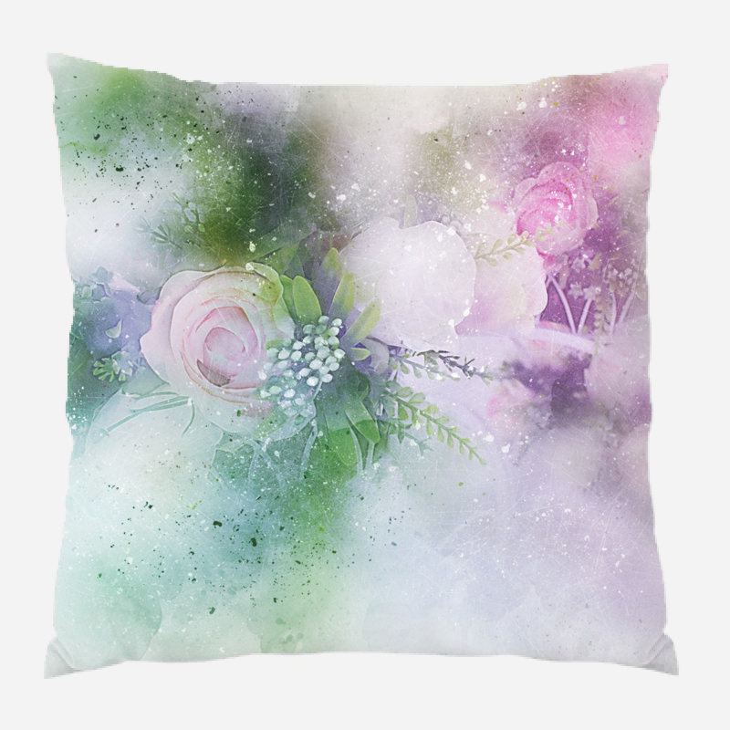 Coussin Flowers, Microsuède, Intérieur
