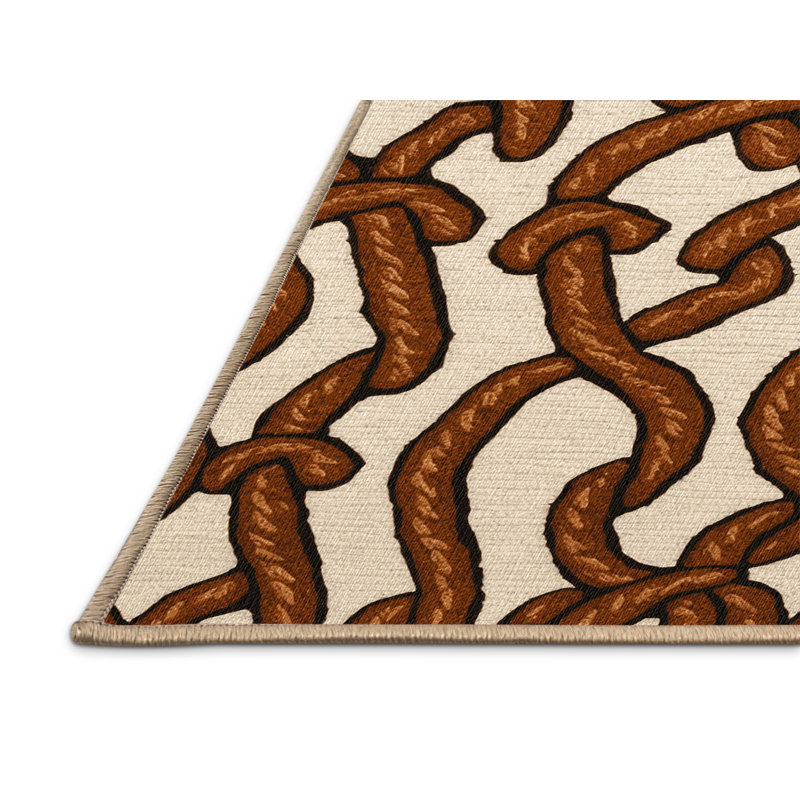  Tapis lavable avec desserts bretzels, Rond 4 pi