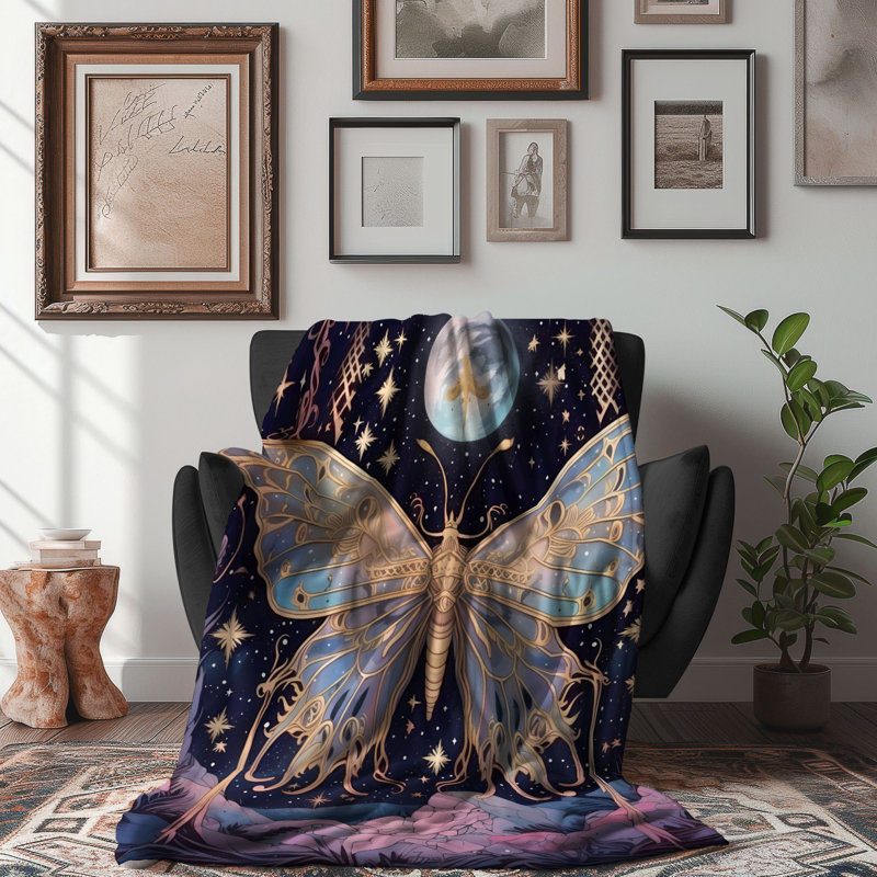 Celestial Witchy Revelations - couverture sherpa de qualité supérieure 1 pièce - reproduction d'art luxueuse, Grand lit
