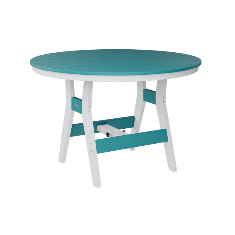 Table berline berlinoise Berlin, H 35,5 po x l 48 po x P 48 po, Bleu Aruba