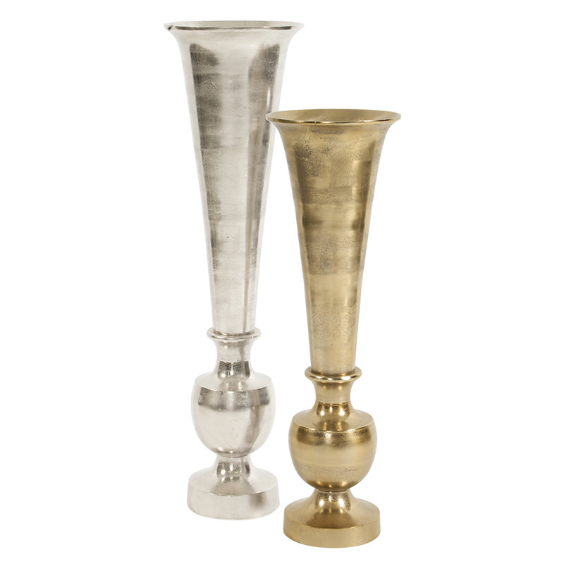 Vase de plancher en métal Fonseca, H 30 po x l 9,25 po x P 9,25 po, Or