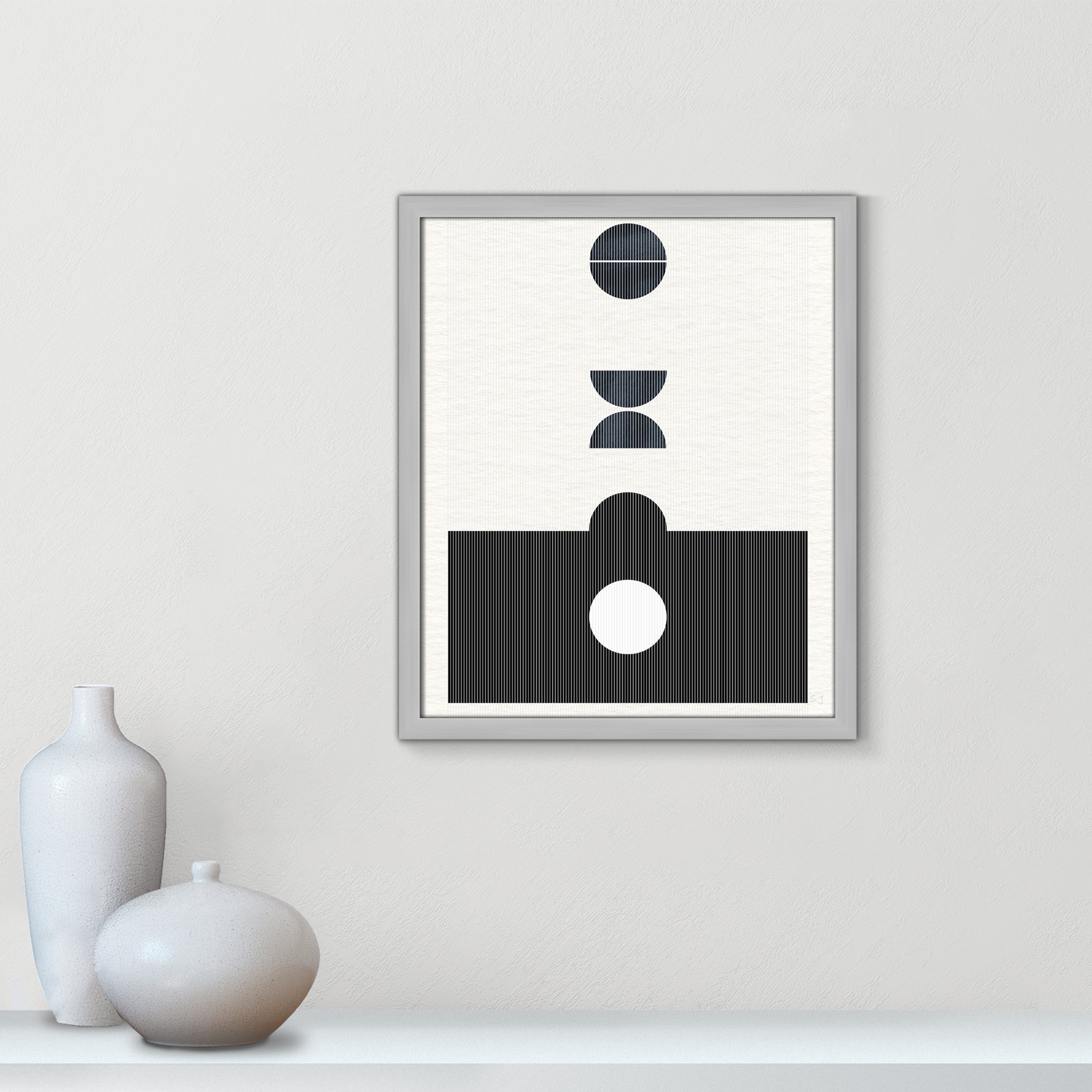 Eclipse I Print by Susan Jill, Matte Silver Framed, 19" H x 16" W x 0.75" D