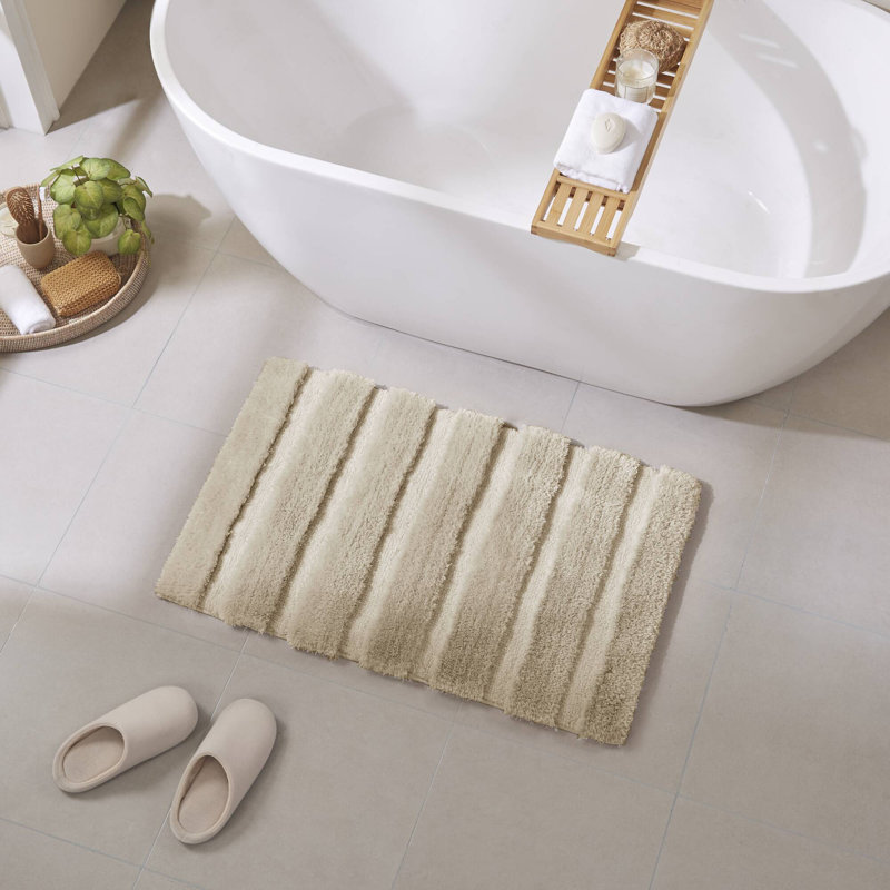 Tapis de salle de bain touffeté à grain de blé texturé 21,5 x 34,5 po Pearl Channel, L 21 po x L 34 po, Blé