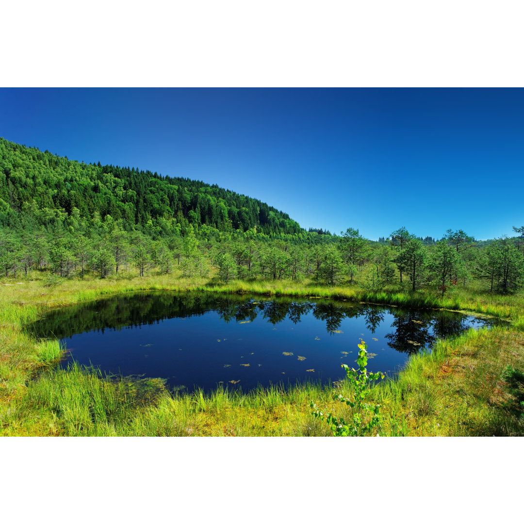 Kleiner See in den Bergen von Mammuth - Ohne Rahmen auf Leinwand