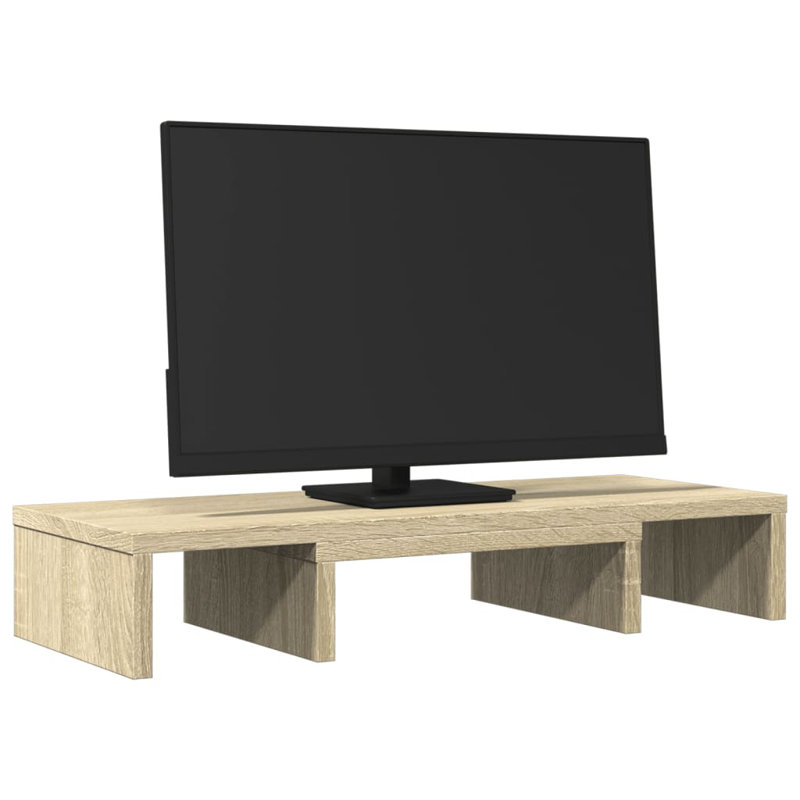 Bata Manufactured Wood Monitor Stand, 10.5cm H x 60cm W x 24cm D, Sonoma Oak