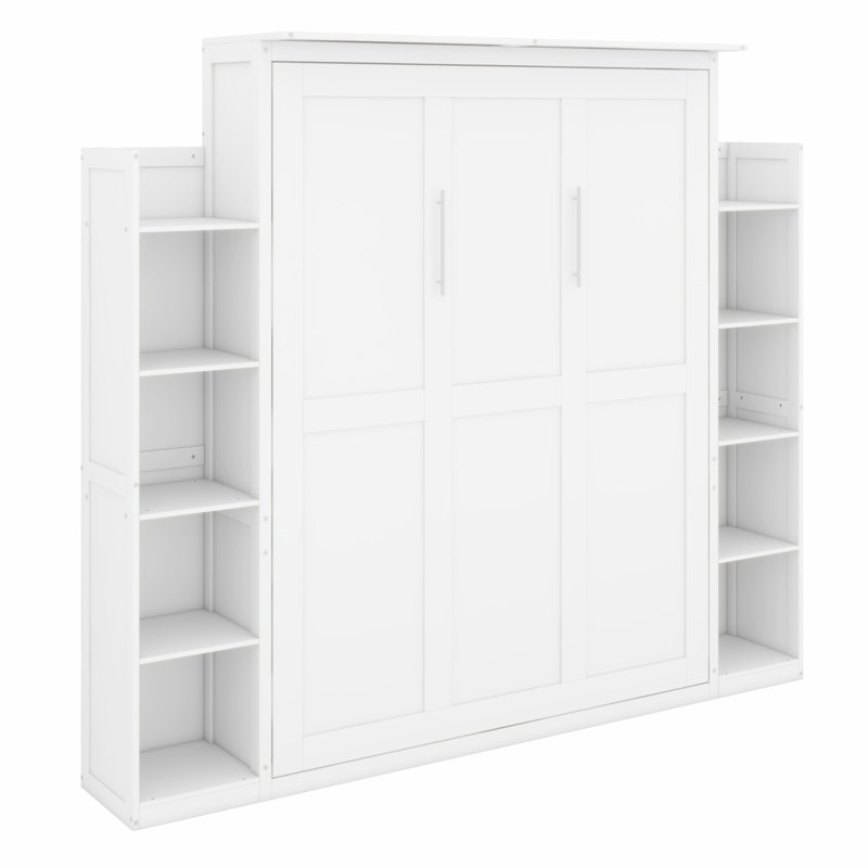 Lit escamotable moderne avec tablettes encastrées et éclairage DEL Modern