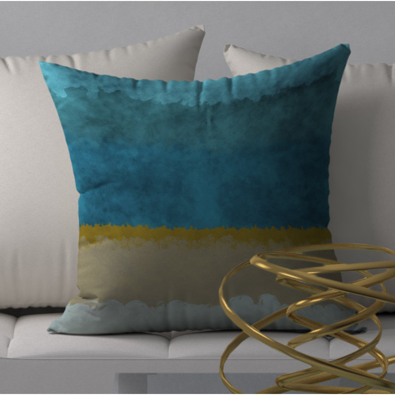 Abstract Throw Pillow, 18" H x 18" W