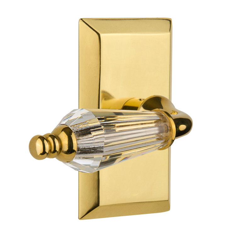 Studio Plate Double Dummy with Parlour Lever, Polished Brass