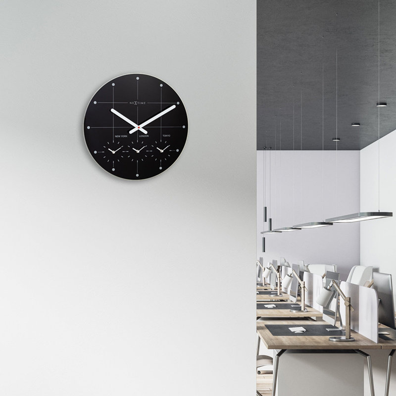 Glass Wall Clock, Black