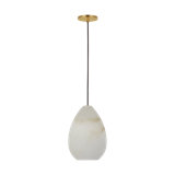 Sean Lavin Alina 1-light Pendant in Hand Rubbed Antique Brass with Alabaster shade