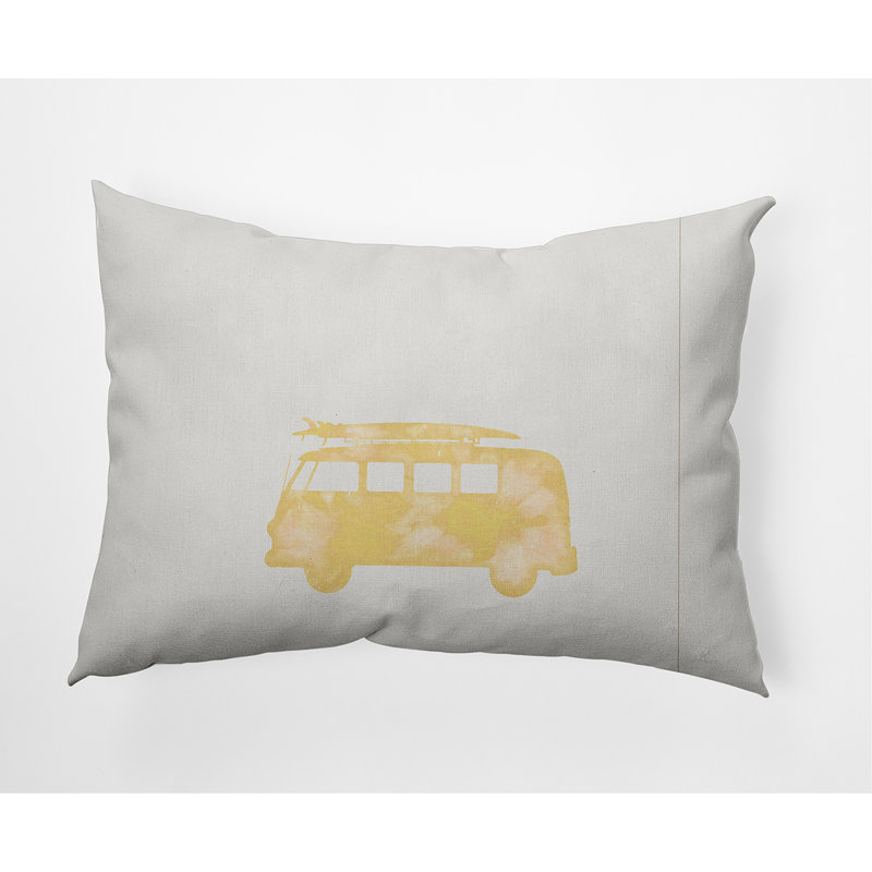 Outdoor Reversible Throw Pillow, Yellow