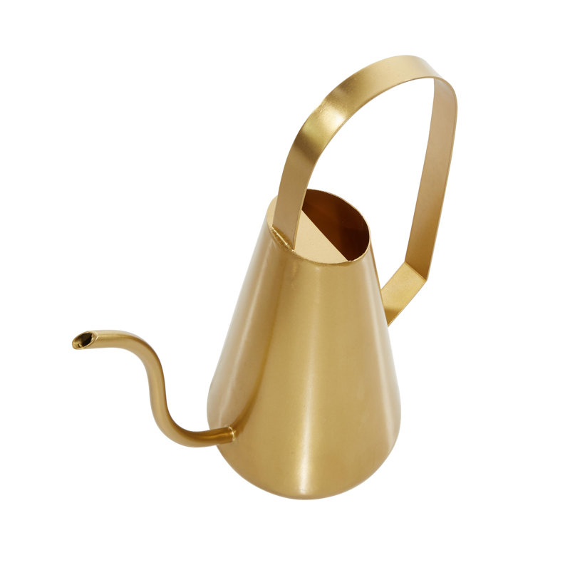 Gold Metal Indoor Outdoor Watering Can Planter Set
