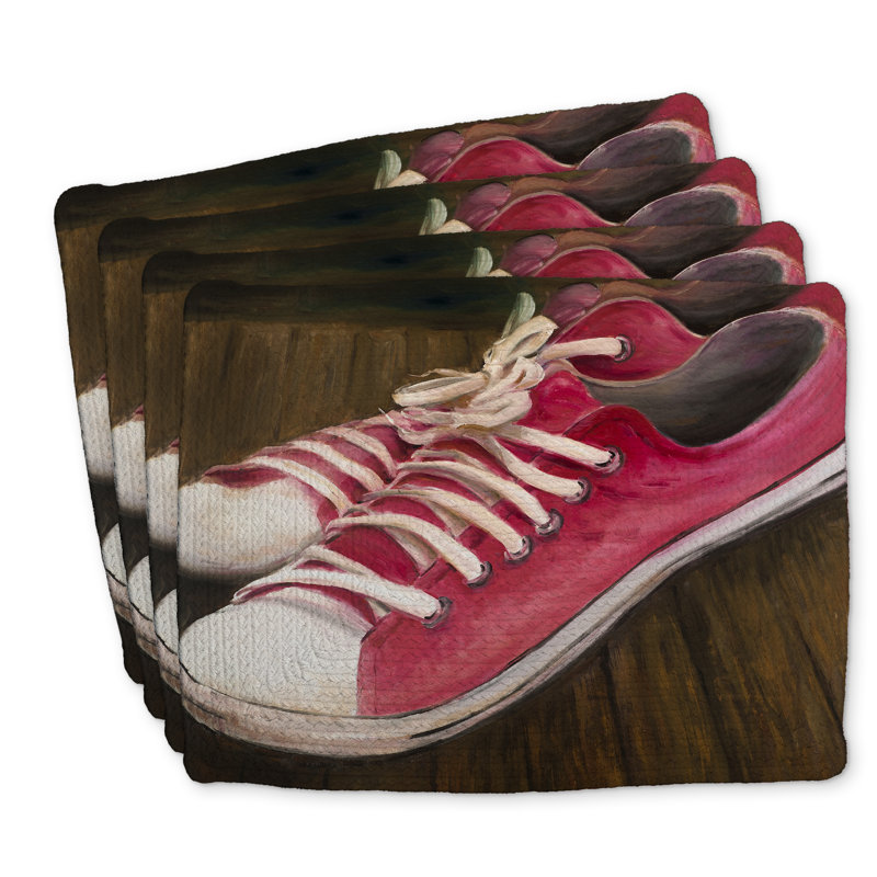 Braided Polyester Placemats - Set of 4 | Pink Sneakers Decor