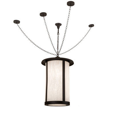 Luminaire suspendu cylindrique unique à 4 lumières