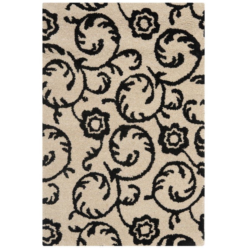 Avayah Soho Hand Tufted Wool & Viscose Floral Rug, Rectangle 2' x 3'