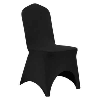 Housse de chaise pliante en élasthanne extensible, housse avant arquée ajustée universelle, housses de protection amovibles lavables, pour mariage, vacances, banquet, fête, célébration, salle à manger (50 pièces noir)