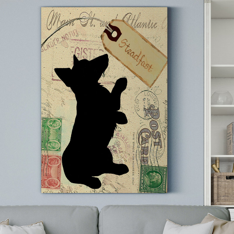 « Corgi silhouette »-impression sur toile, H 36 po x l 24 po x P 1 po