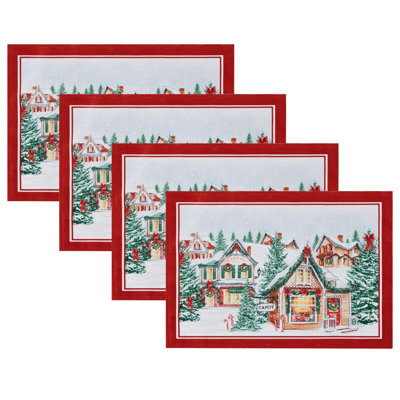 Dellar Storybook Christmas Village Rectangle Placemat