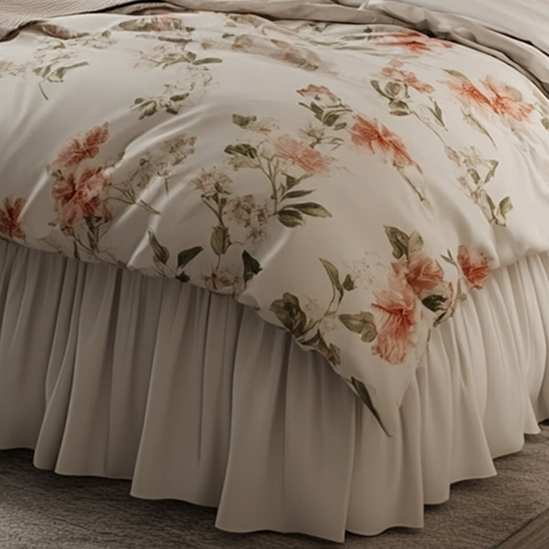Jupe de lit rose et orange