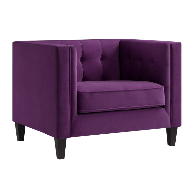 Fauteuil club Lotte, Velours mauve