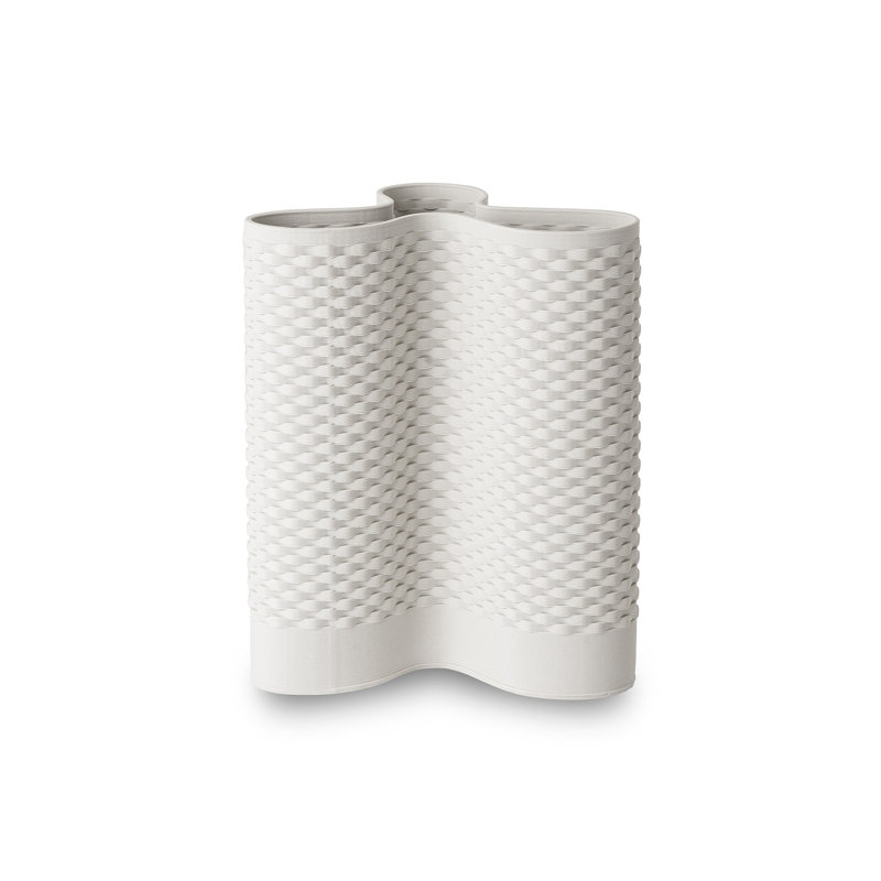 Ceramic Vase Dia 10", 12" H x 6" W x 10" D, White
