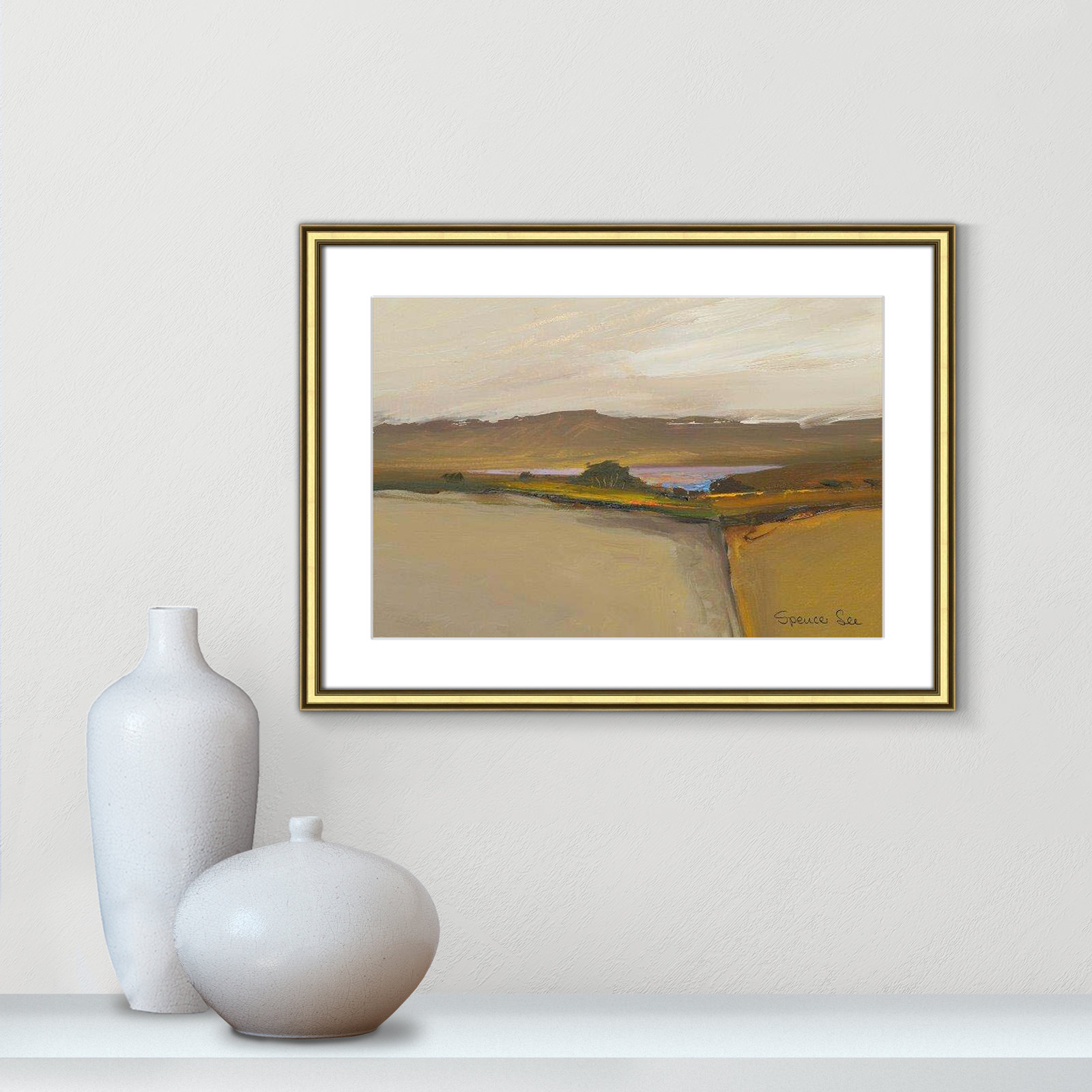 Gold Framed, 18.25" H x 24.25" W x 0.75" D