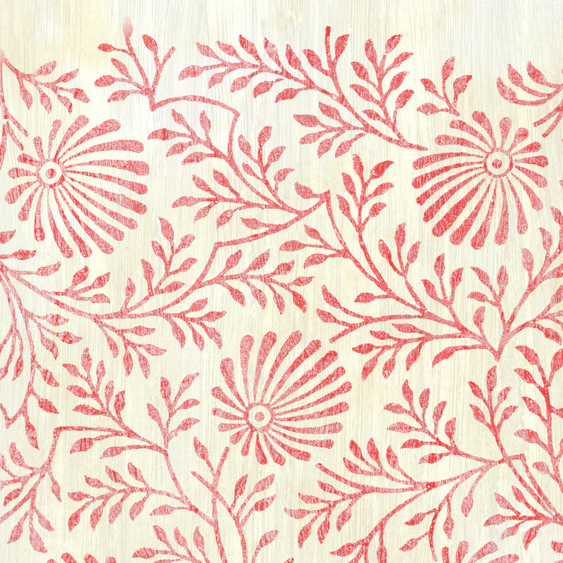 «Weathered Patterns In Red VII» par June Erica Vess - reproduction d'art sur toile tendue, H 12 po x l 12 po