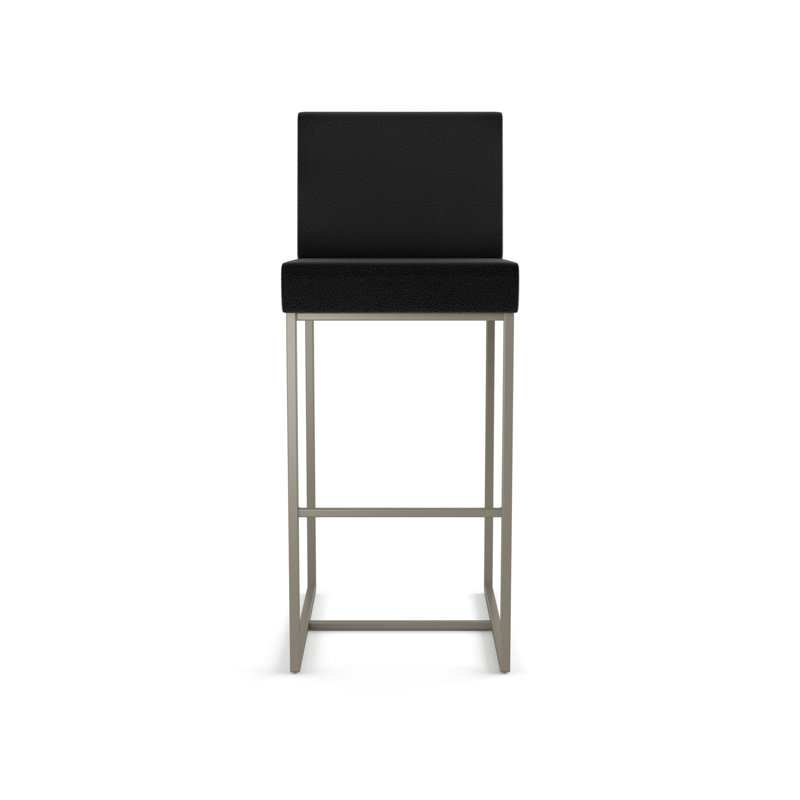 Tabouret de bar et de comptoir Gundolf, Noir, Gris mat, Tabouret de bar (siège d'une hauteur de 31 po)