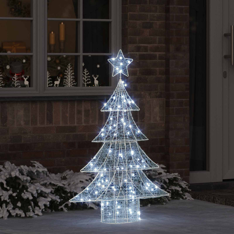 vidaXL Christmas Tree with 240 LEDs Acrylic, Cold White, 122cm H x 82cm W x 20cm D