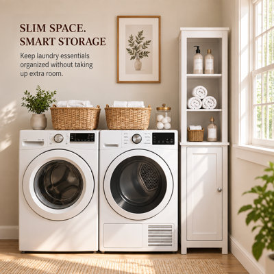 66.1"Narrow Kitchen Pantry, Tall Narrow Storage Cabinet with 6 Adjustable Storage Shelves
