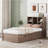 Modern Twin Size Bed Frame With Built-In USB Port On Bookcase Headboard And 2 Drawers-106845168