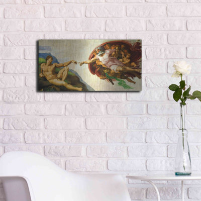 «La création d'Adam» par Michel-Ange, art mural en métal