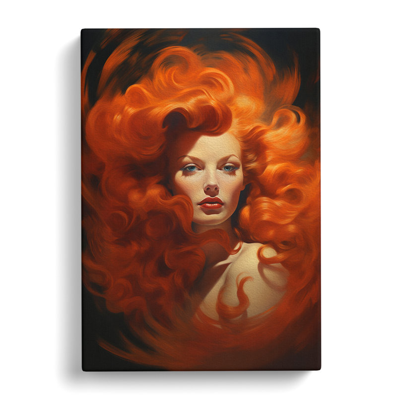 Red Headed Woman Surrealism - No Frame Print, 50cm H x 35cm W x 3cm D
