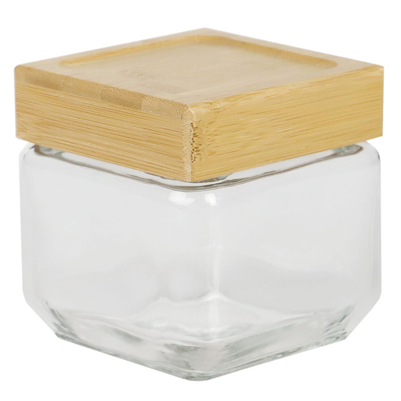 Bamboo Jar, 4.5" H x 4.25" W x 4.25" D