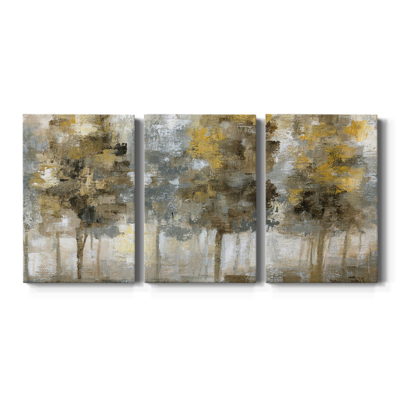 " Linen Trees " 3 - Pieces, 40" H x 90" W x 1.5" D