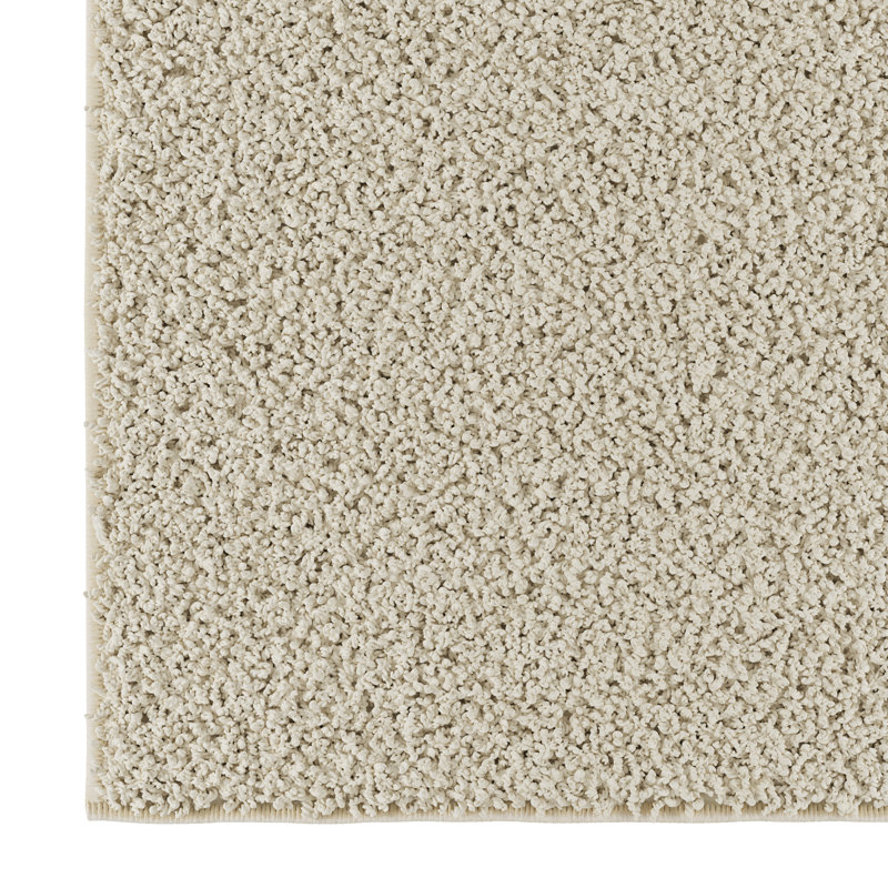Cozy Plush Non-Slip Rubberback Soft Cream Indoor Bedroom, Living Room Area Rug, Cream, Rectangle 7'10' x 11'