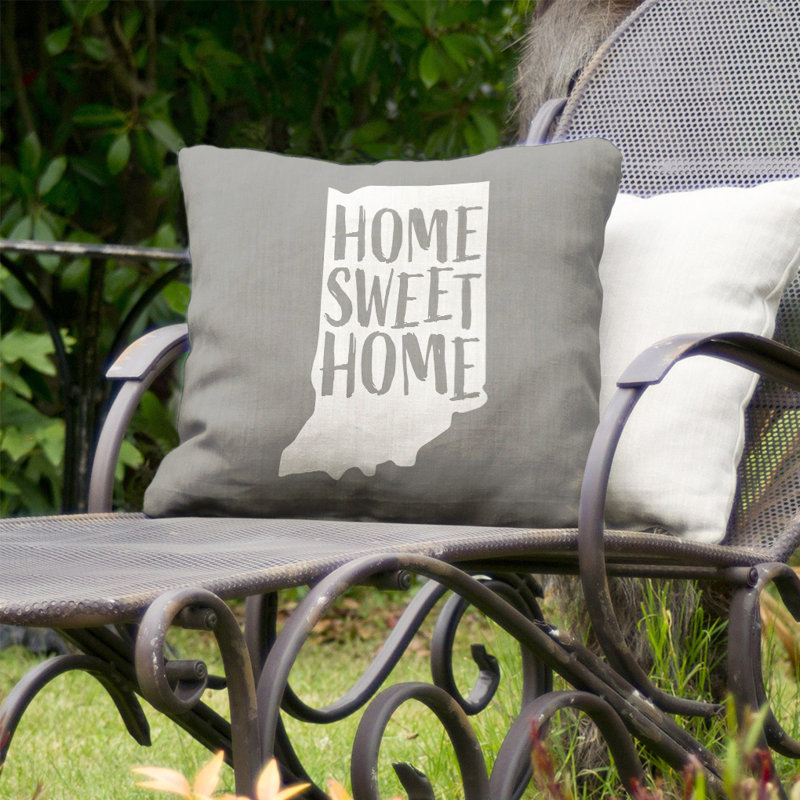 Coussin intérieur/extérieur doux pour la maison, 26 po x 26 po, Wyoming, Gris