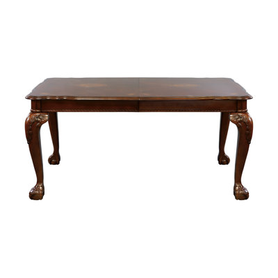 Elegant Design Dark Cherry Finish Dining Table With Removable Extension Leaf Cherry Veneer Wood Dining Furniture