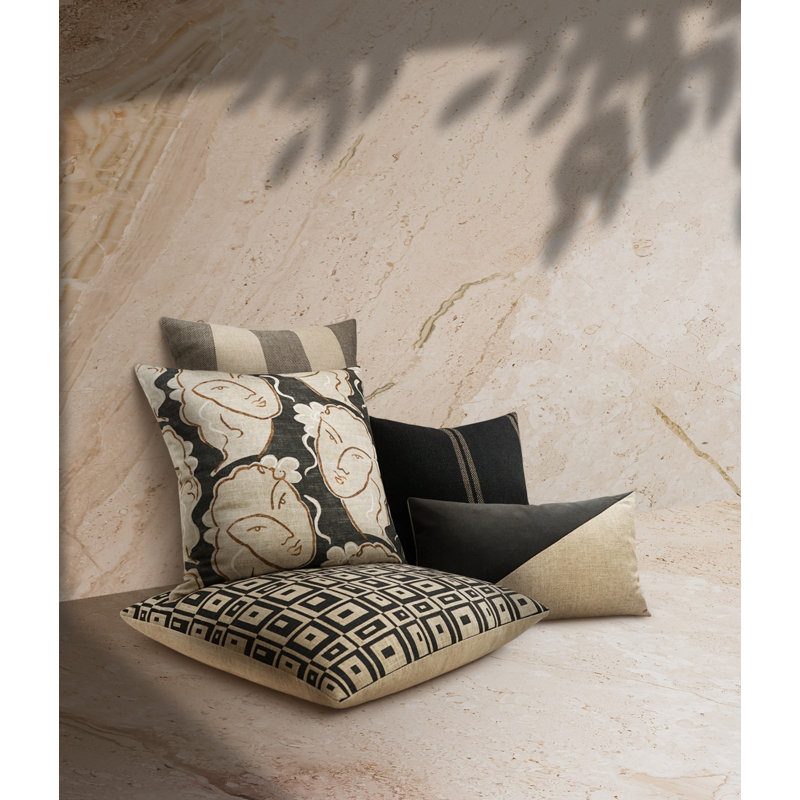Vendella Pillow Cover & Insert, Black, Square 24"