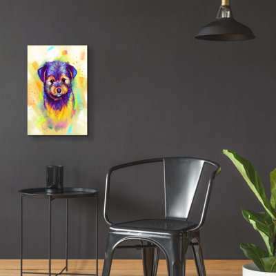 Art mural en verre épique «Pop Art Yorkshire Terrier» par Furbaby Affiliates