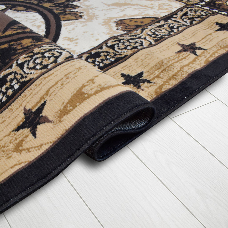 Tapis en polypropylène Akershus avec motif Western Star | Tapis décoratif d'intérieur, 7'10" x 10' 2" (240 x 310 cm)