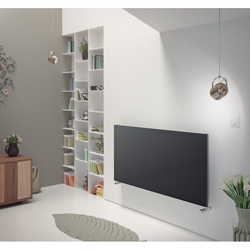 Andrew Horizontal Designer Radiator, 60cm H x 150cm W x 7.4cm D, Anthracite