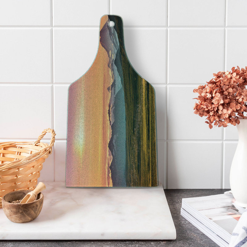 Multicolore Ambesonne, planche à découper en verre trempé