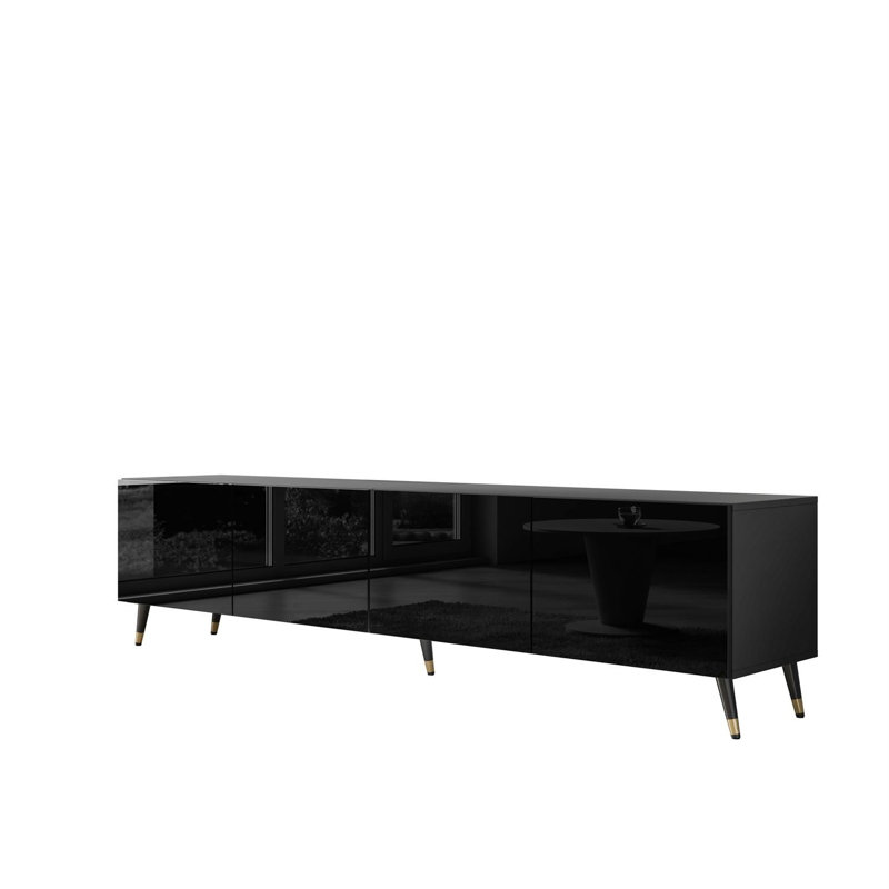 TV Stand for TVs up to 58", Black/Black/Gold